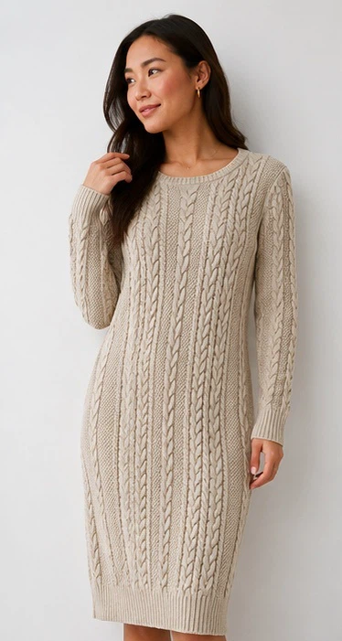 Abercrombie & Fitch Cable Knit Sweater Dress