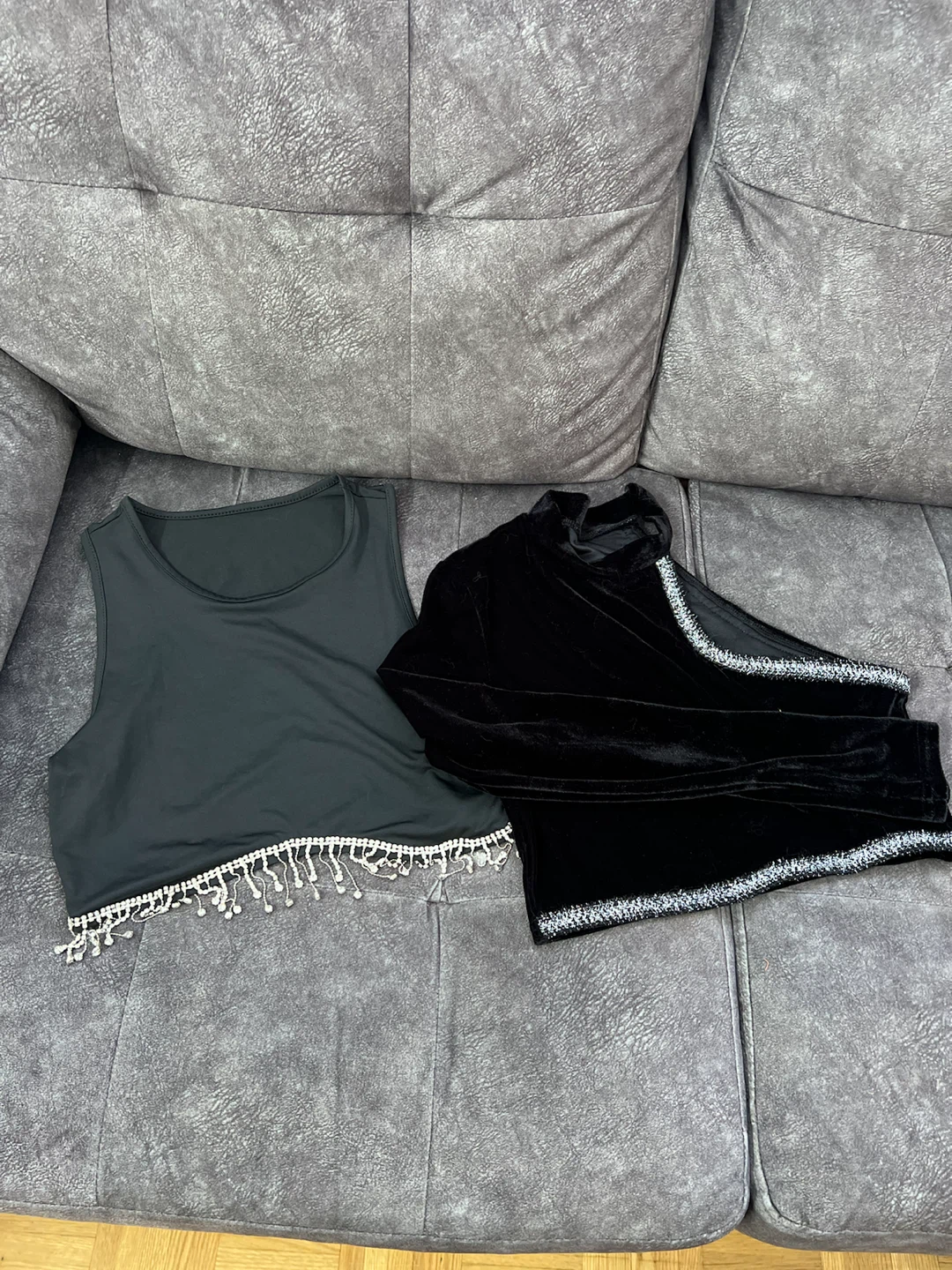 Black Crop Tops with Embellishments - photo 2