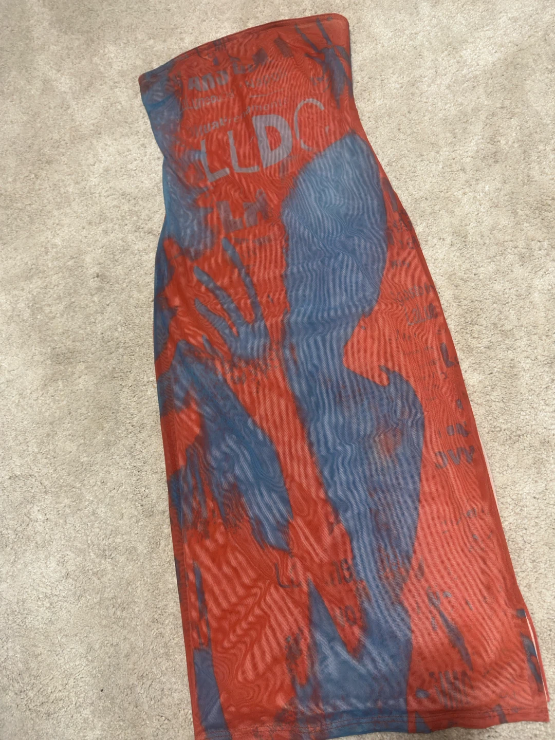 New Fashion Nova Elliana Mesh Maxi Dress Orange/Combo Size M - photo 2