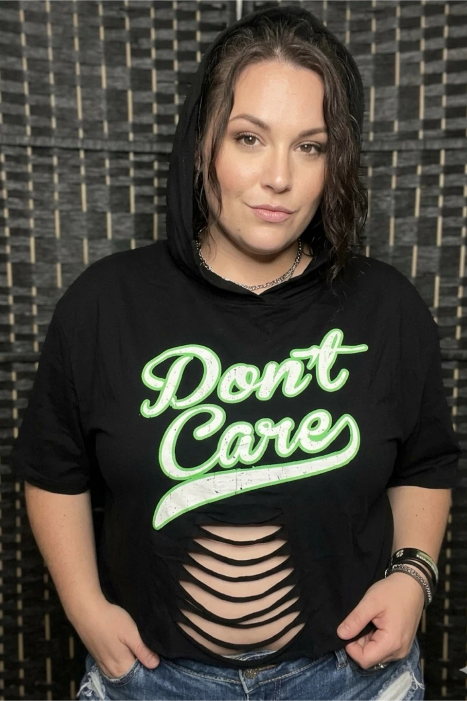 Black "Don't Care" Graphic Shirt size 1 X