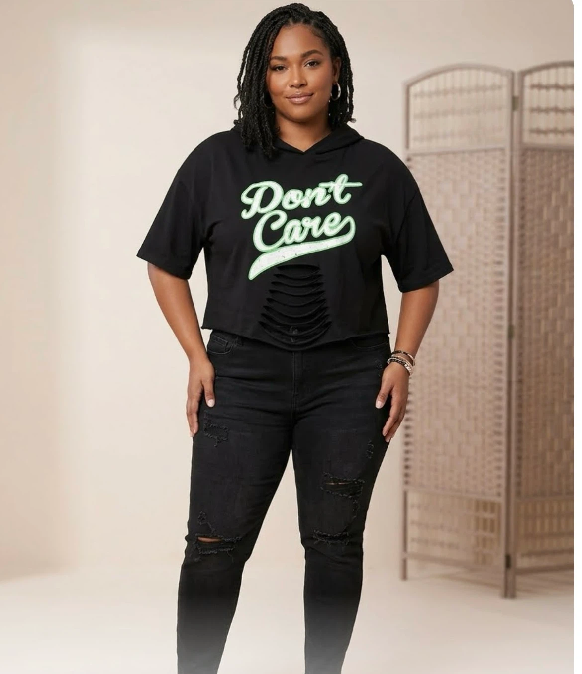 Black "Don't Care" Graphic Shirt size 1 X - photo 2