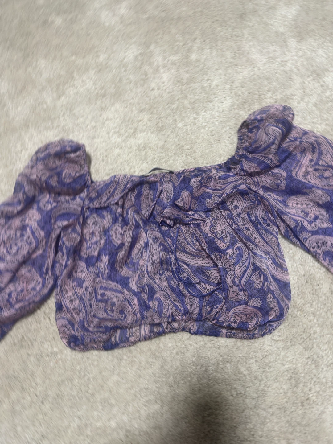 ZARA Paisley Print Crop Blouse