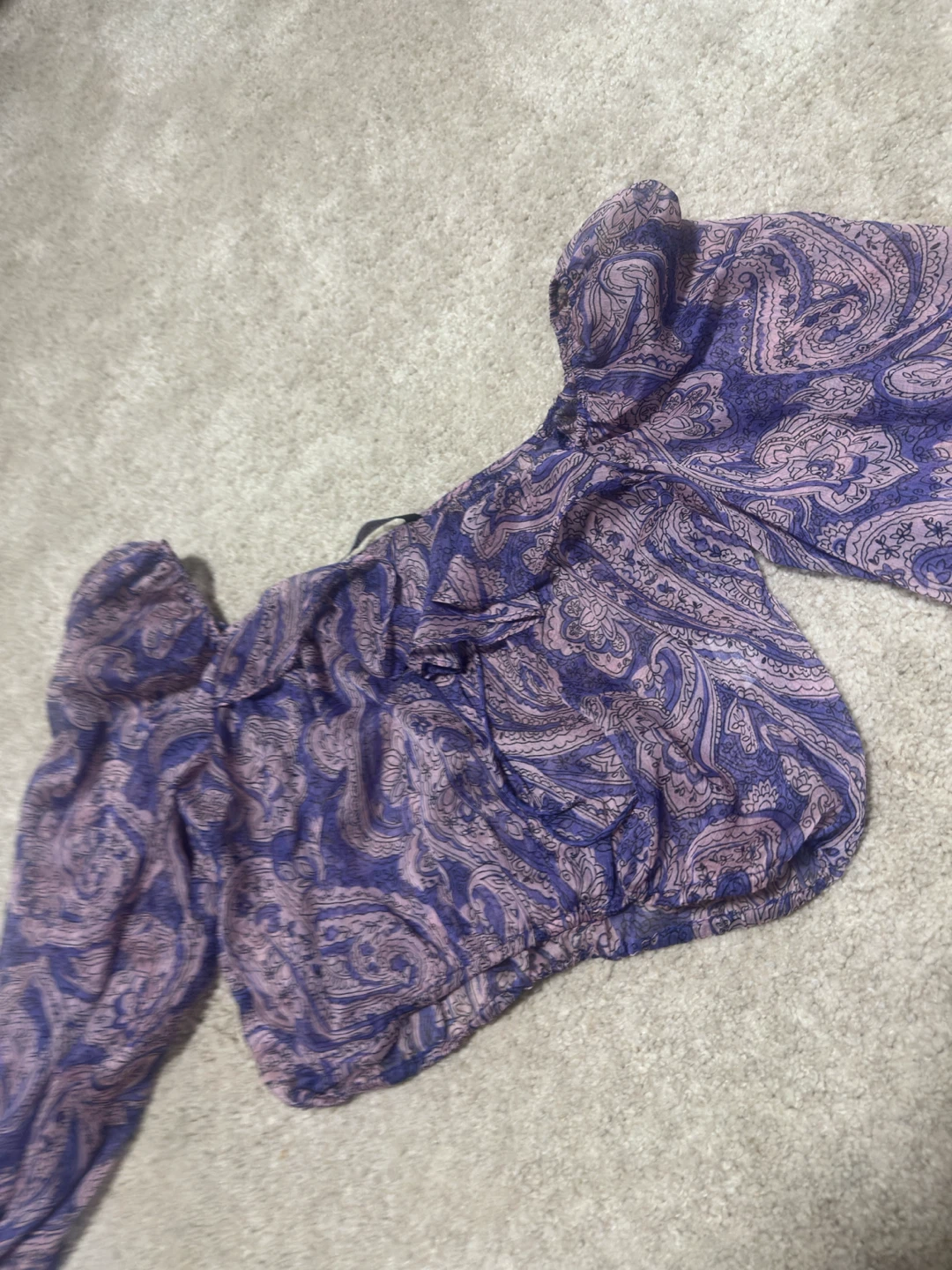 ZARA Paisley Print Crop Blouse - photo 2