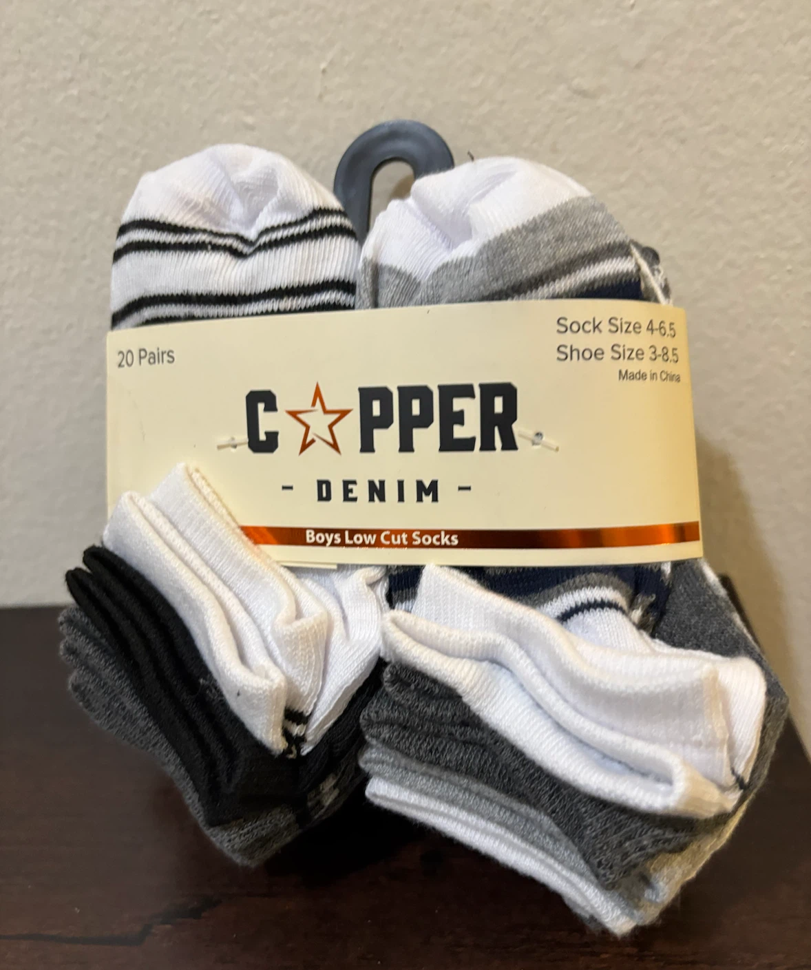 NEW-Capper Denim Boys Low Cut Socks - 20 Pairs