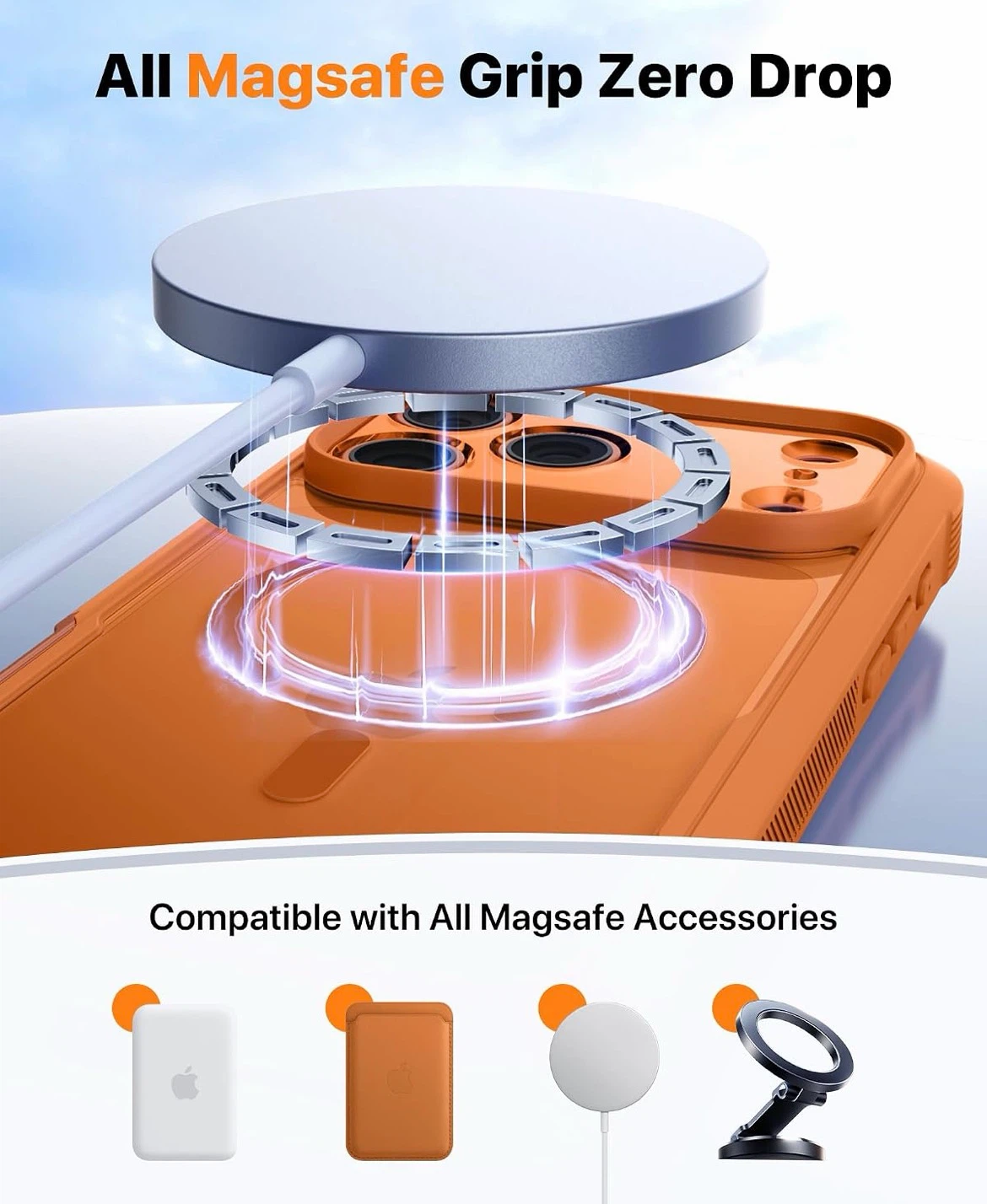 iPhone 17 Pro Max 6.9" Orange MagSafe Protective Case - photo 3