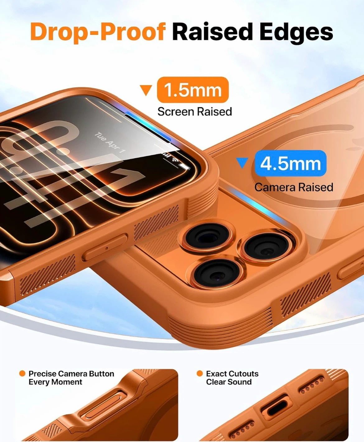iPhone 17 Pro Max 6.9" Orange MagSafe Protective Case - photo 4