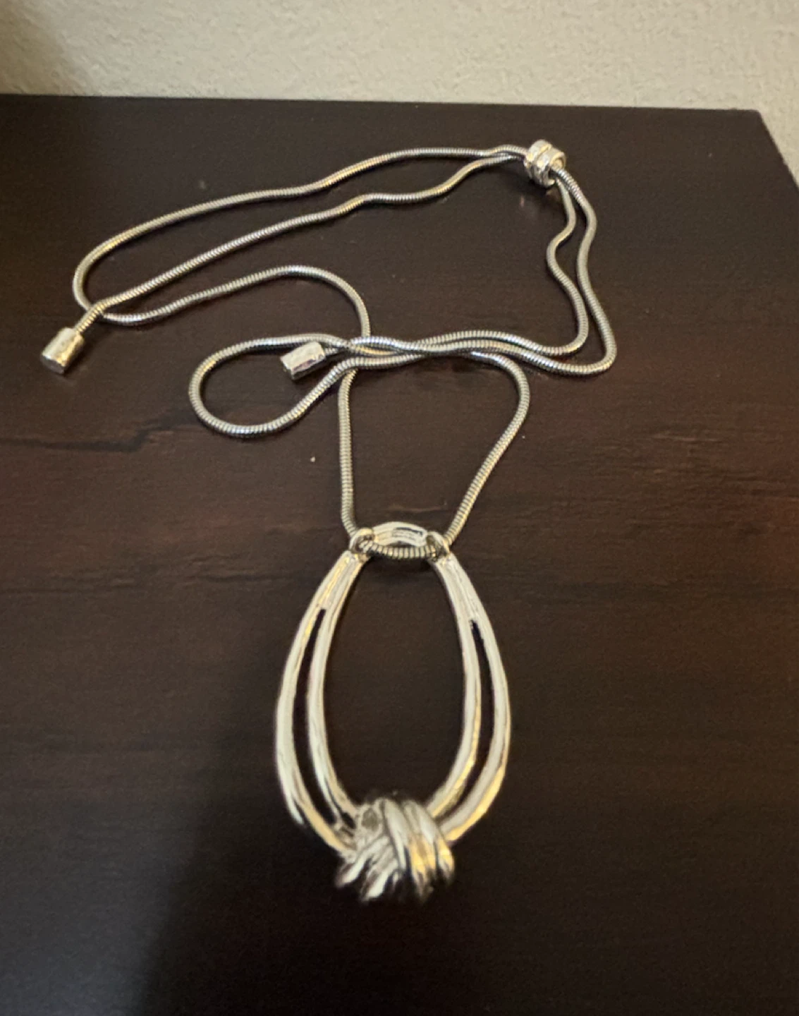 NEW-Silver Tone Pendant Necklace