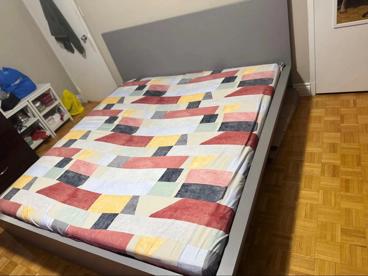 King size bed & mattress with free 8 drawer dresser & table