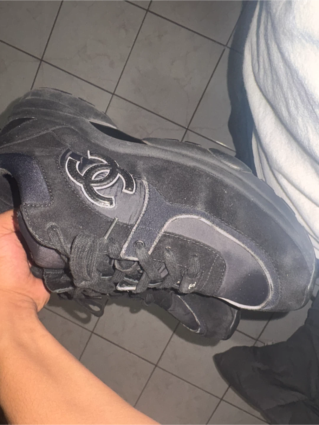 Chanel Men's Black Sneakers Size 43