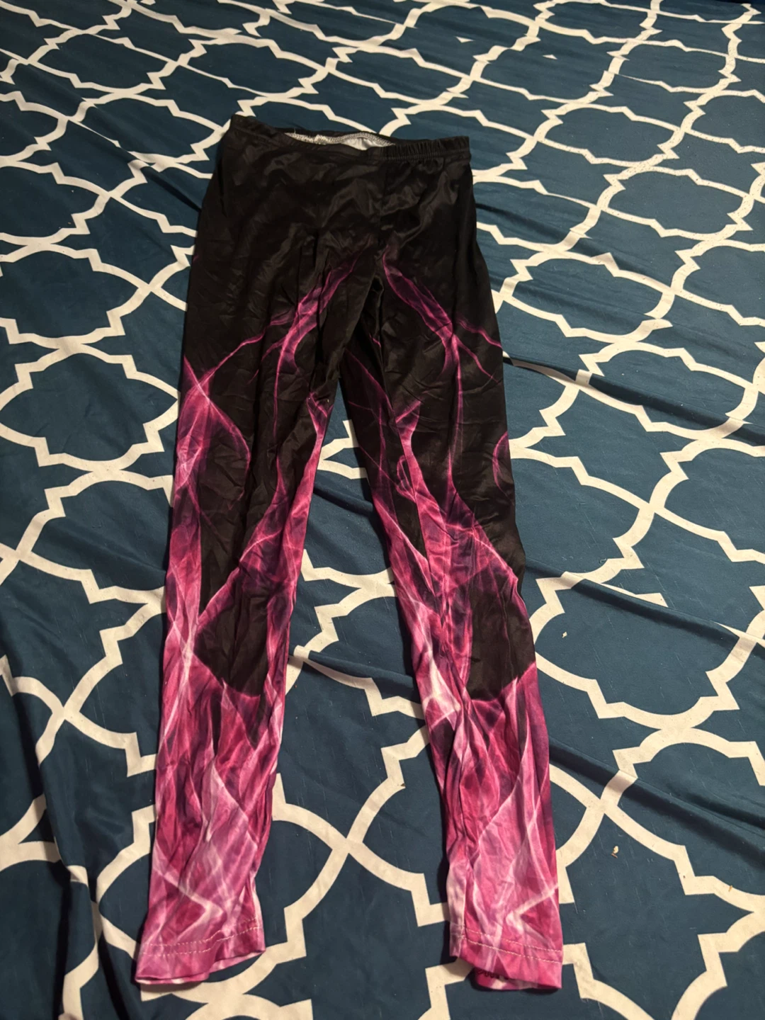 Black and Pink Lightning Print Leggings