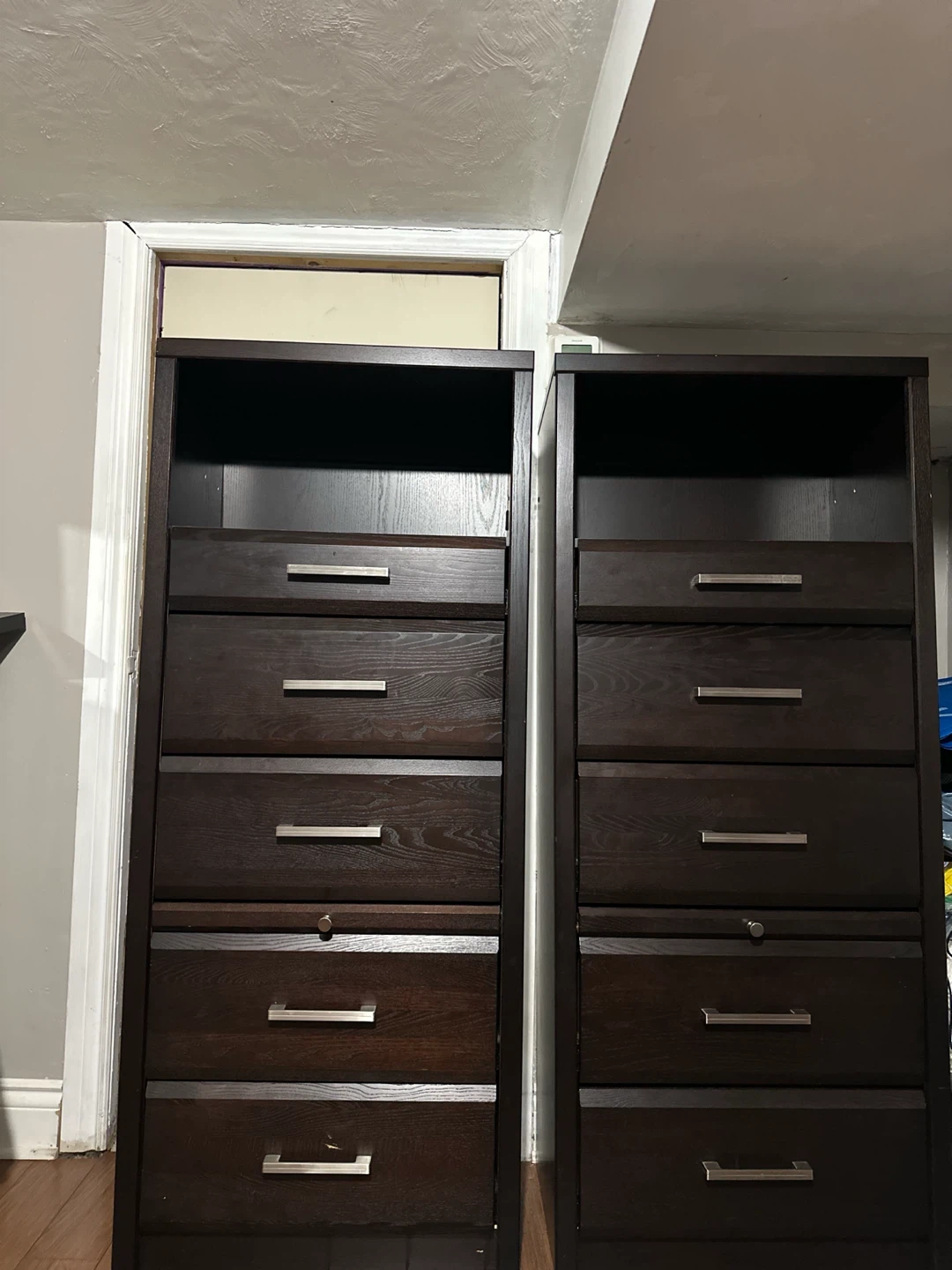 Dark Brown Dresser and Shelf Unit