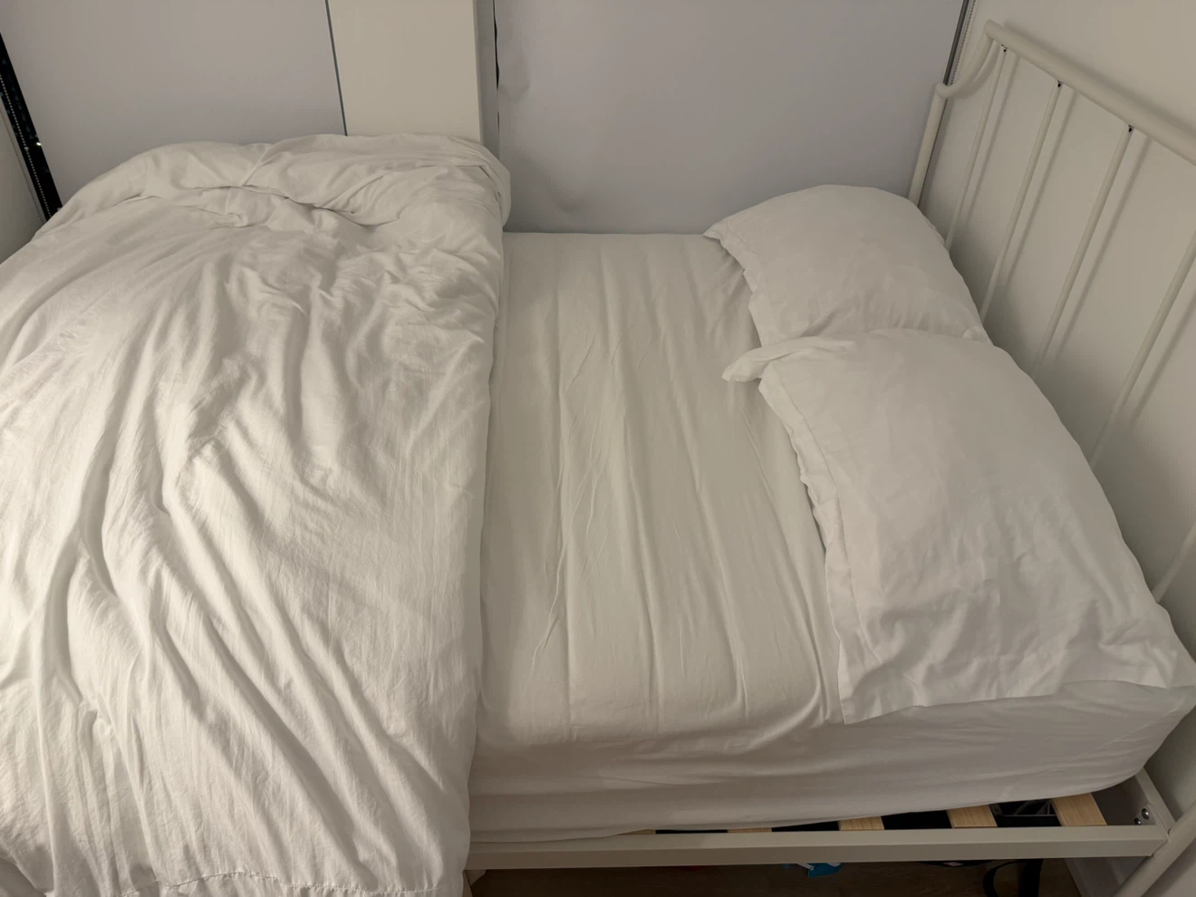 White Cotton Bed and frame