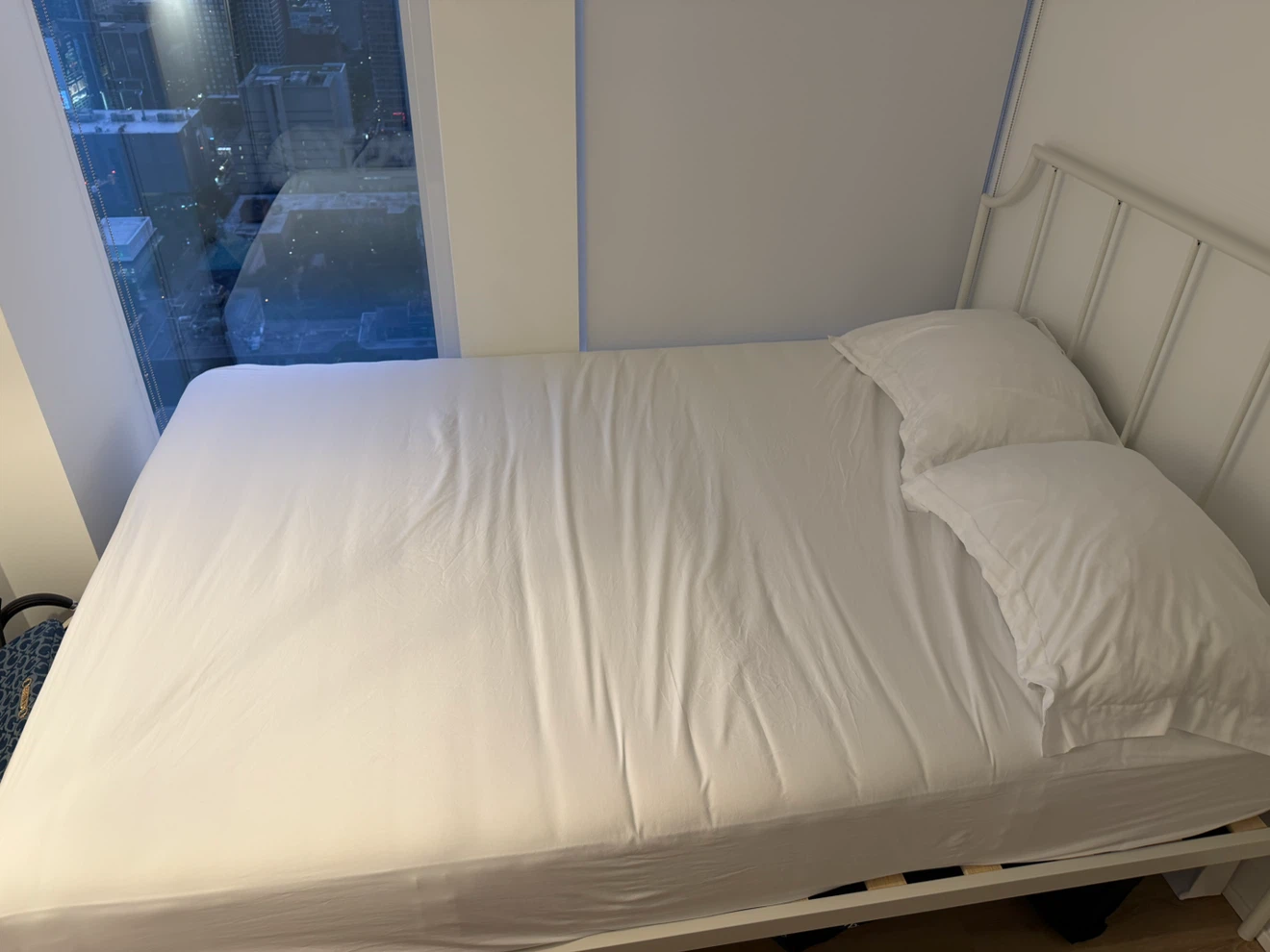 White Cotton Bed and frame - photo 5