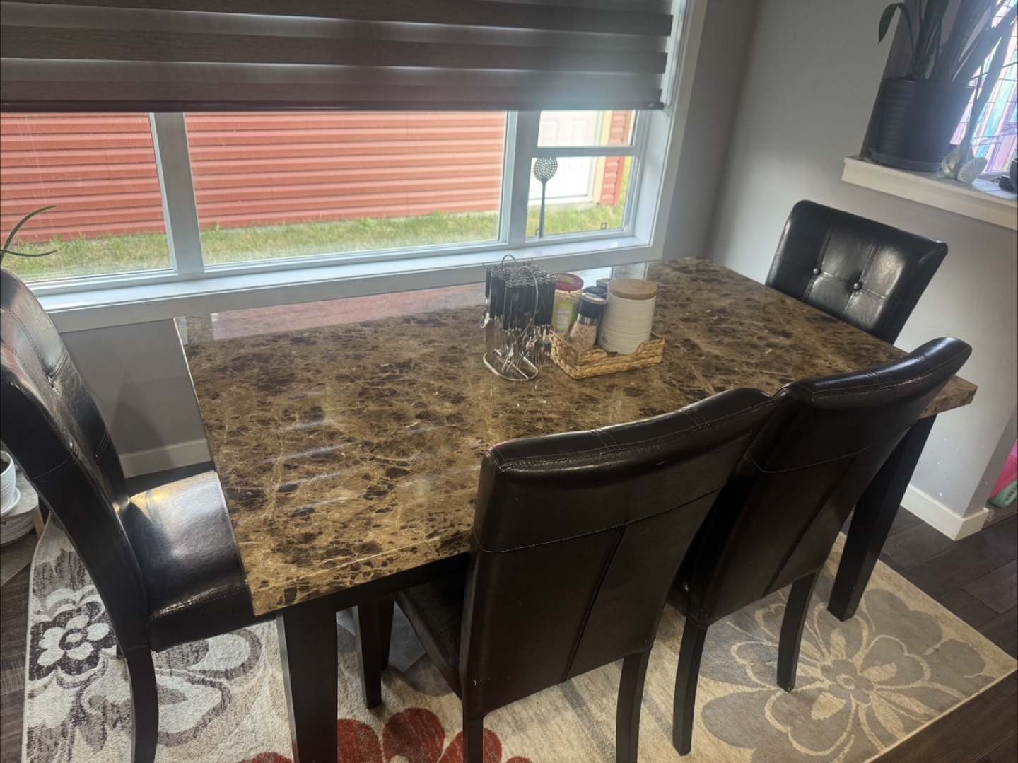 Dining Table Set with 4 Chairs and Bench - photo 2