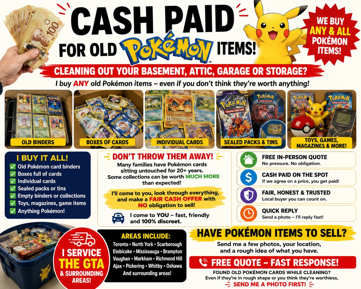 CASH FOR OLD POKÉMON CARDS IN ANY SHAPE