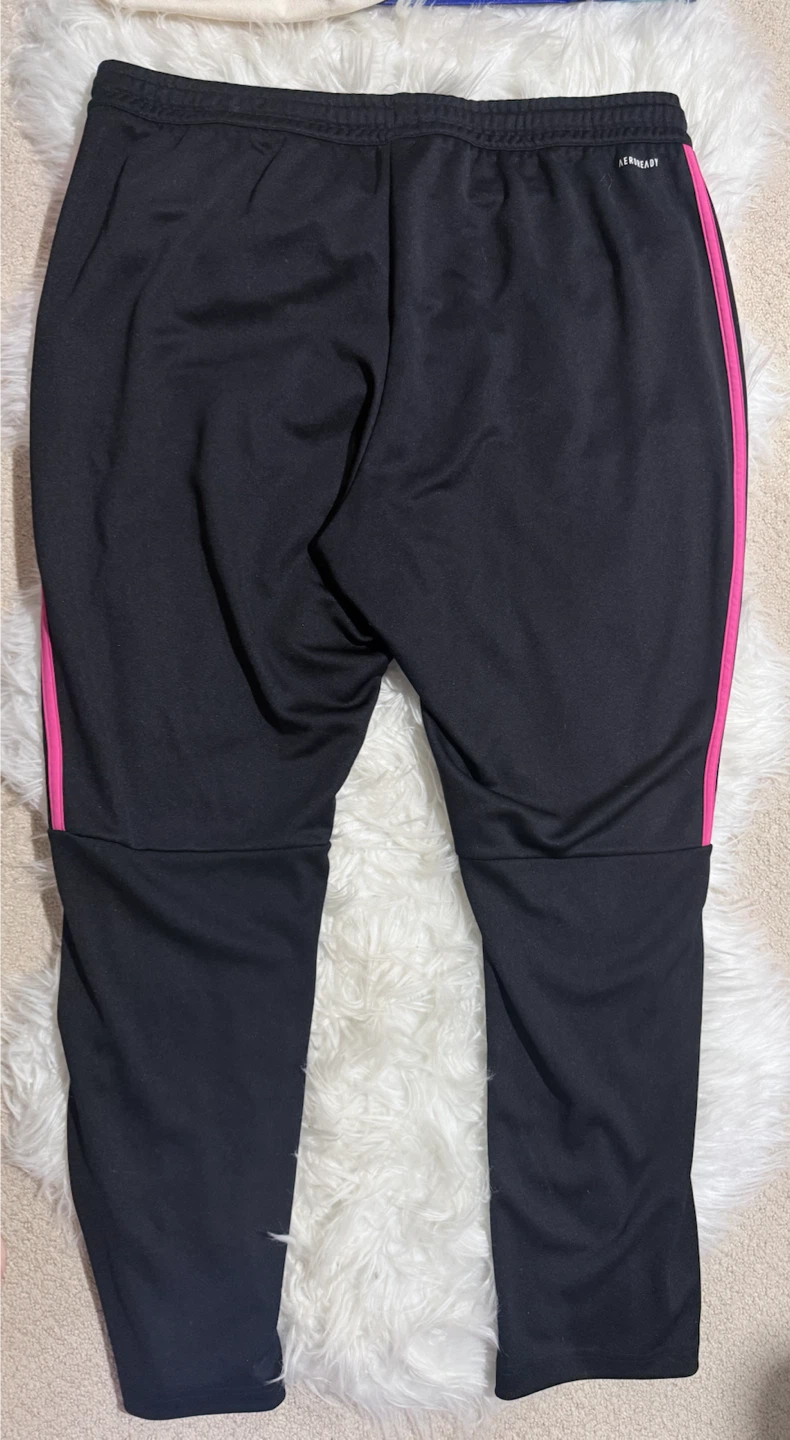 Adidas Black Track Pants with Pink Stripes XXL - photo 4