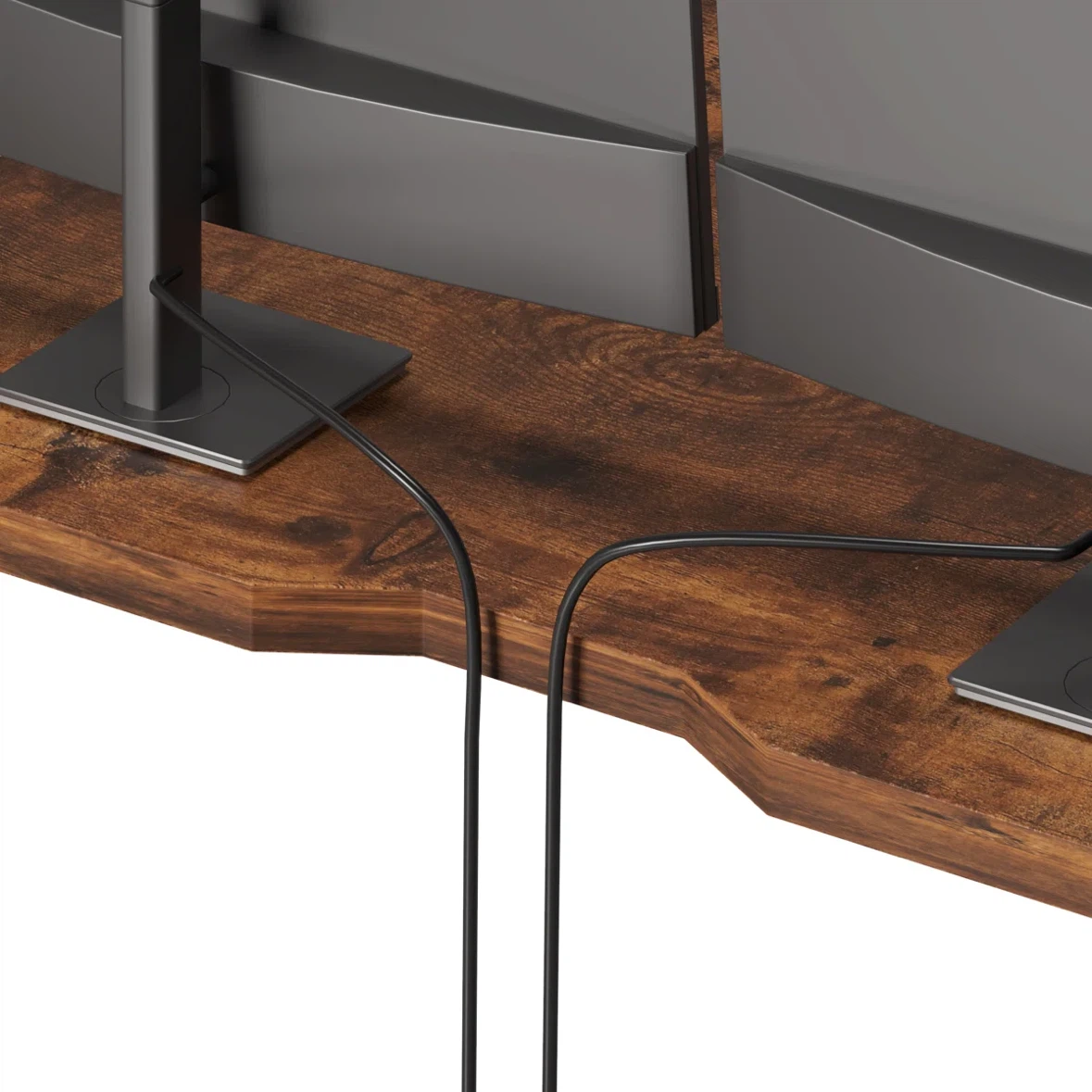 Adjustable Standing Desk with Wood Grain Finish - photo 3