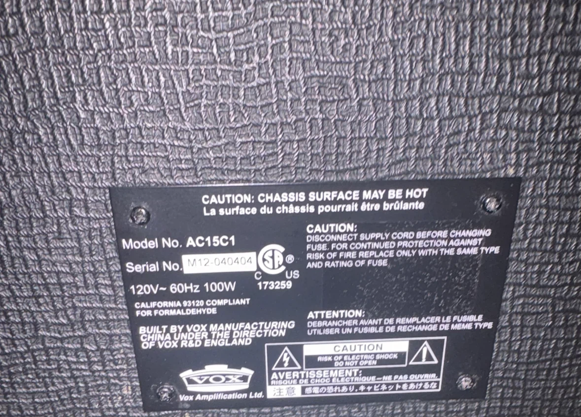 Vox AC15C1 tube amp - photo 3