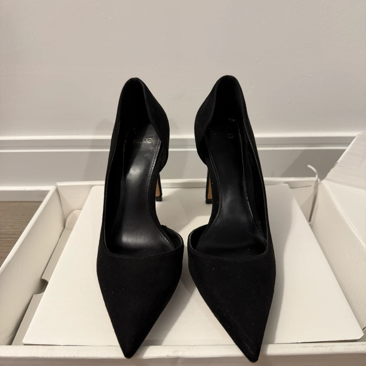 MNG Black Suede Heels 36size - photo 2