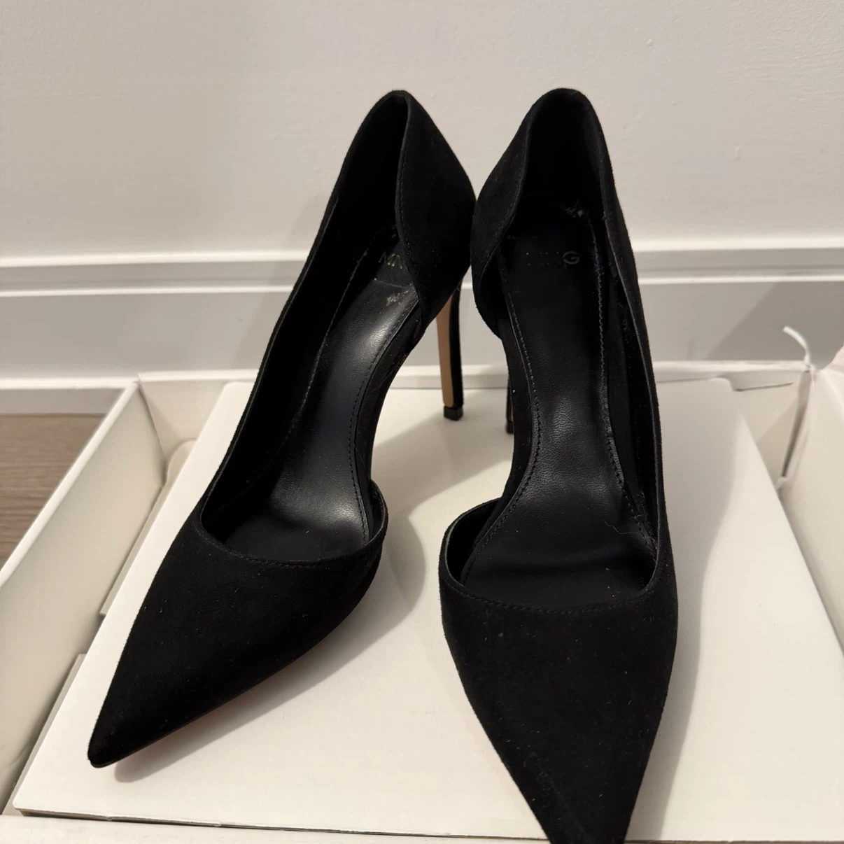 MNG Black Suede Heels 36size - photo 3