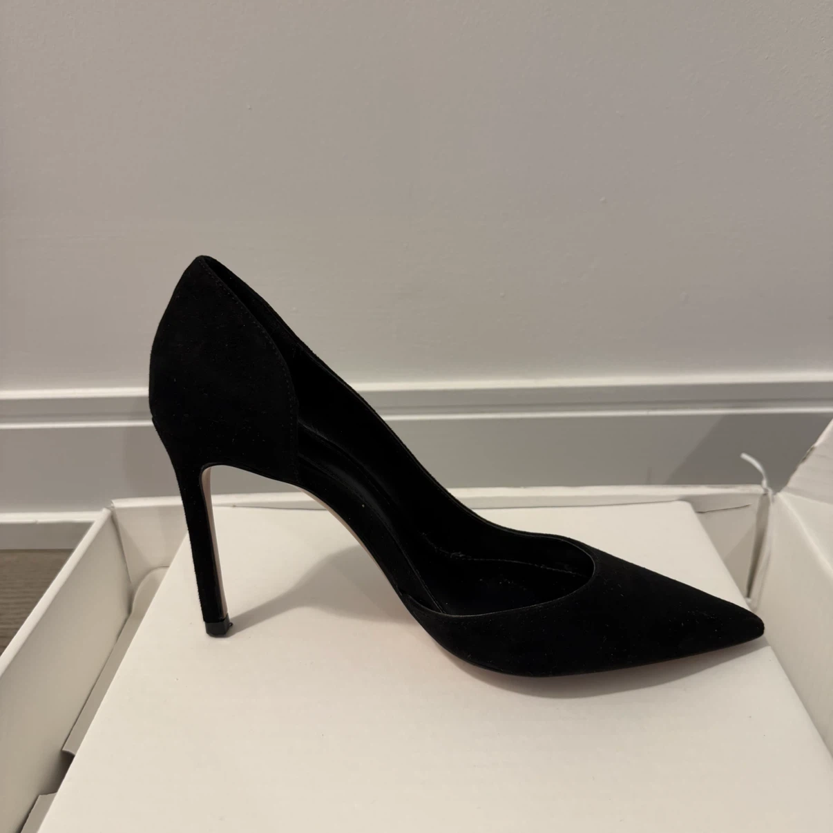 MNG Black Suede Heels 36size - photo 4