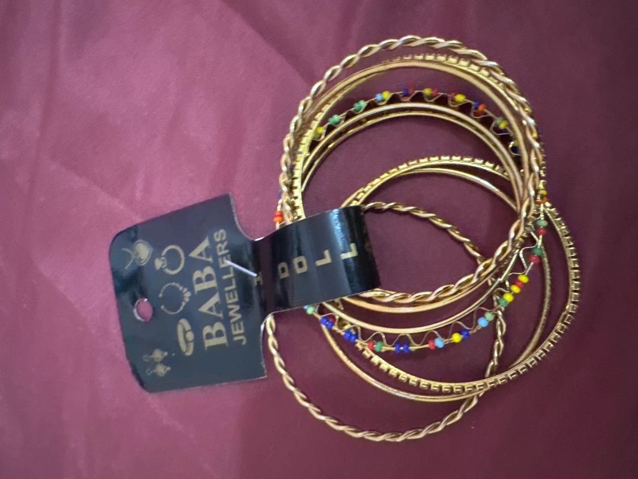 BABA JEWELLERS Gold Tone Bangles with Beads