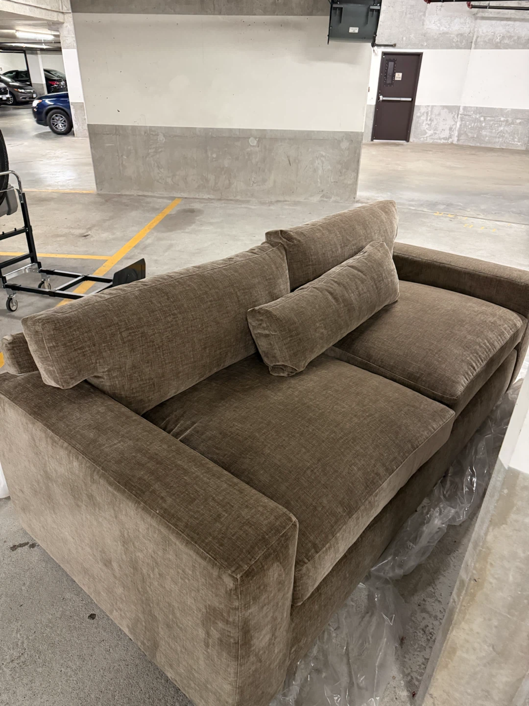 Light mocha brown Crate & Barrel Sofa Bed