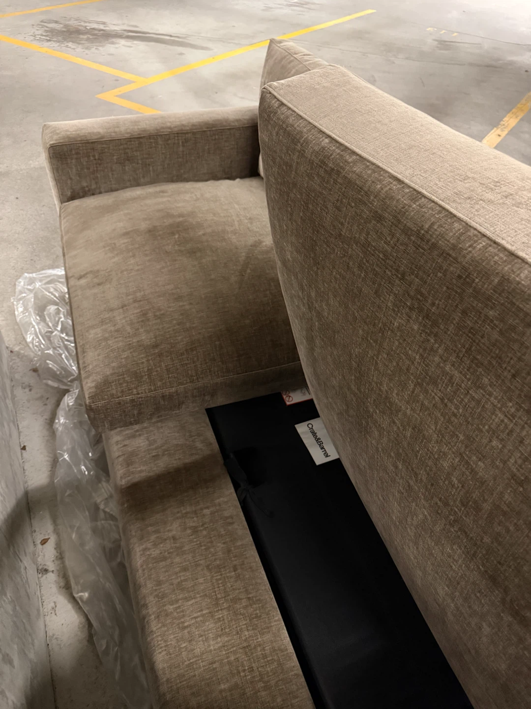 Light mocha brown Crate & Barrel Sofa Bed - photo 2