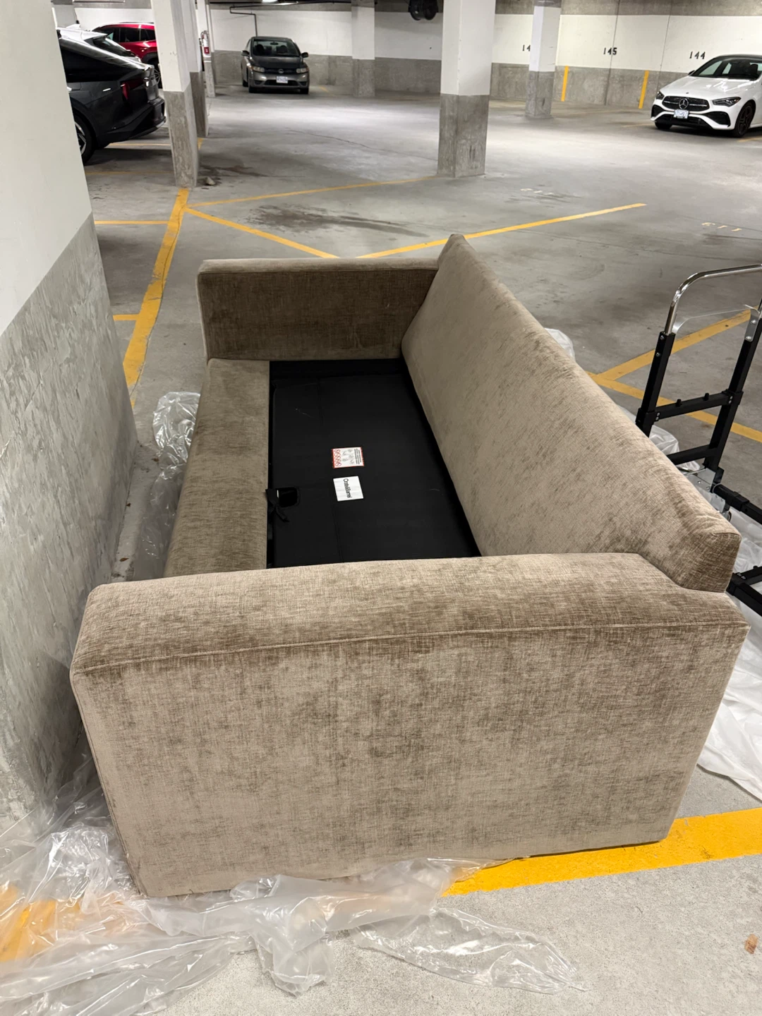 Light mocha brown Crate & Barrel Sofa Bed - photo 5