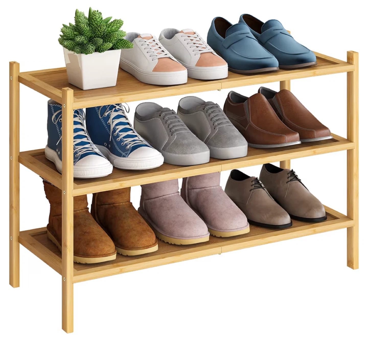 3-Tier Bamboo Shoe / Plant / Clothes / Purse / Shoe Rack