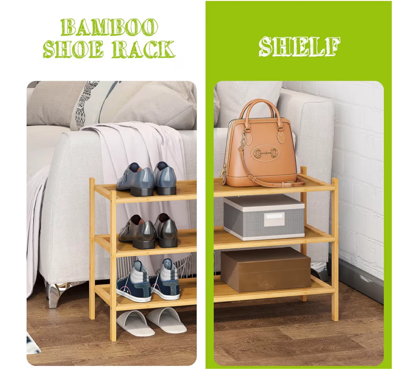 3-Tier Bamboo Shoe / Plant / Clothes / Purse / Shoe Rack - photo 5