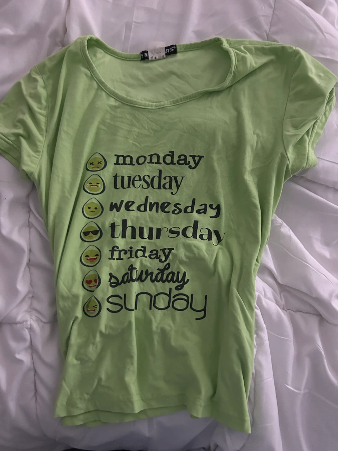 Lime Green "Days of the Week" T-Shirt