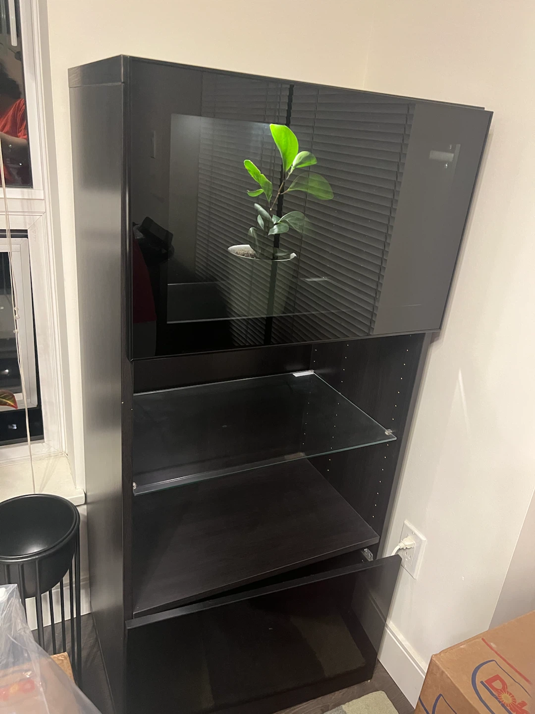 BESTA IKEA: Cabinet with Glass Shelves & LIGHTNING - photo 3