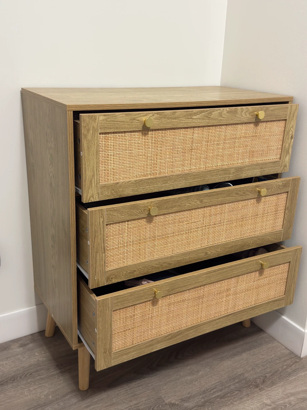 rattan dresser (barely used)