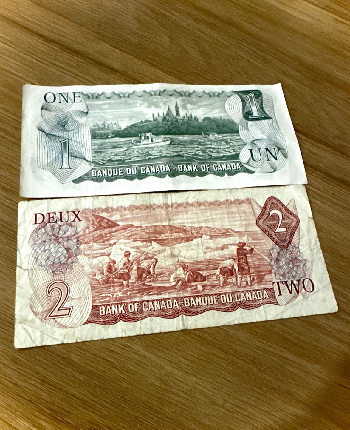 1973 and 1974 Canada Bank Notes - $1 and $2 - photo 2