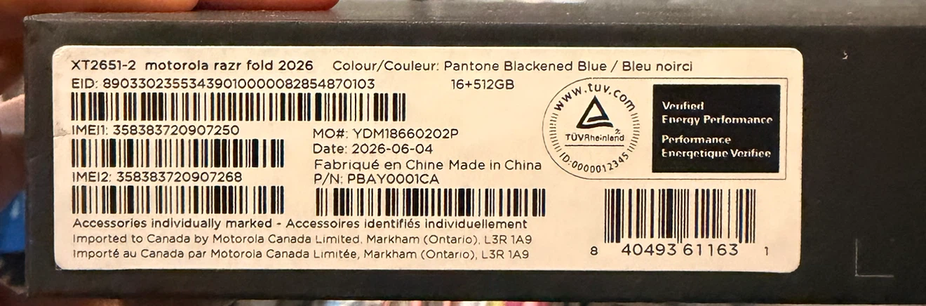 BRAND NEW SEALED Motorola Razr Fold 2026 - Blackened Blue - photo 3