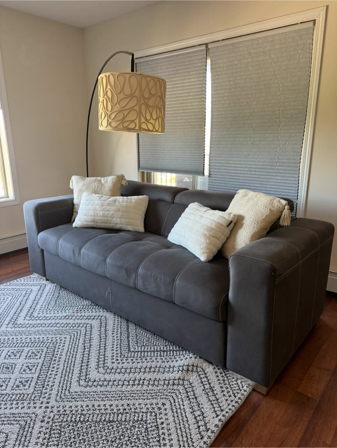 Grey Sofa Bed with Pull-Out Mattress - photo 3