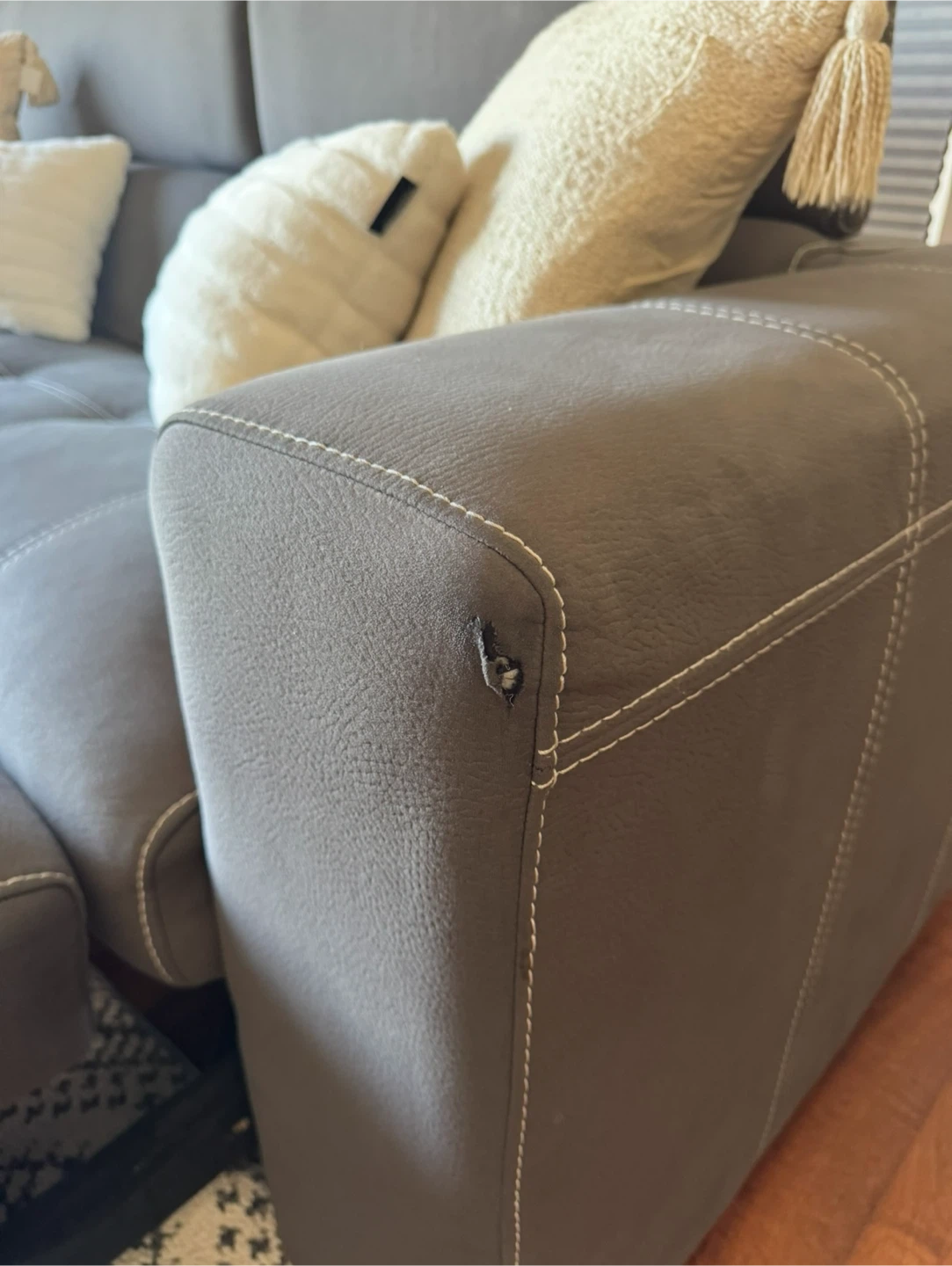 Grey Sofa Bed with Pull-Out Mattress - photo 5