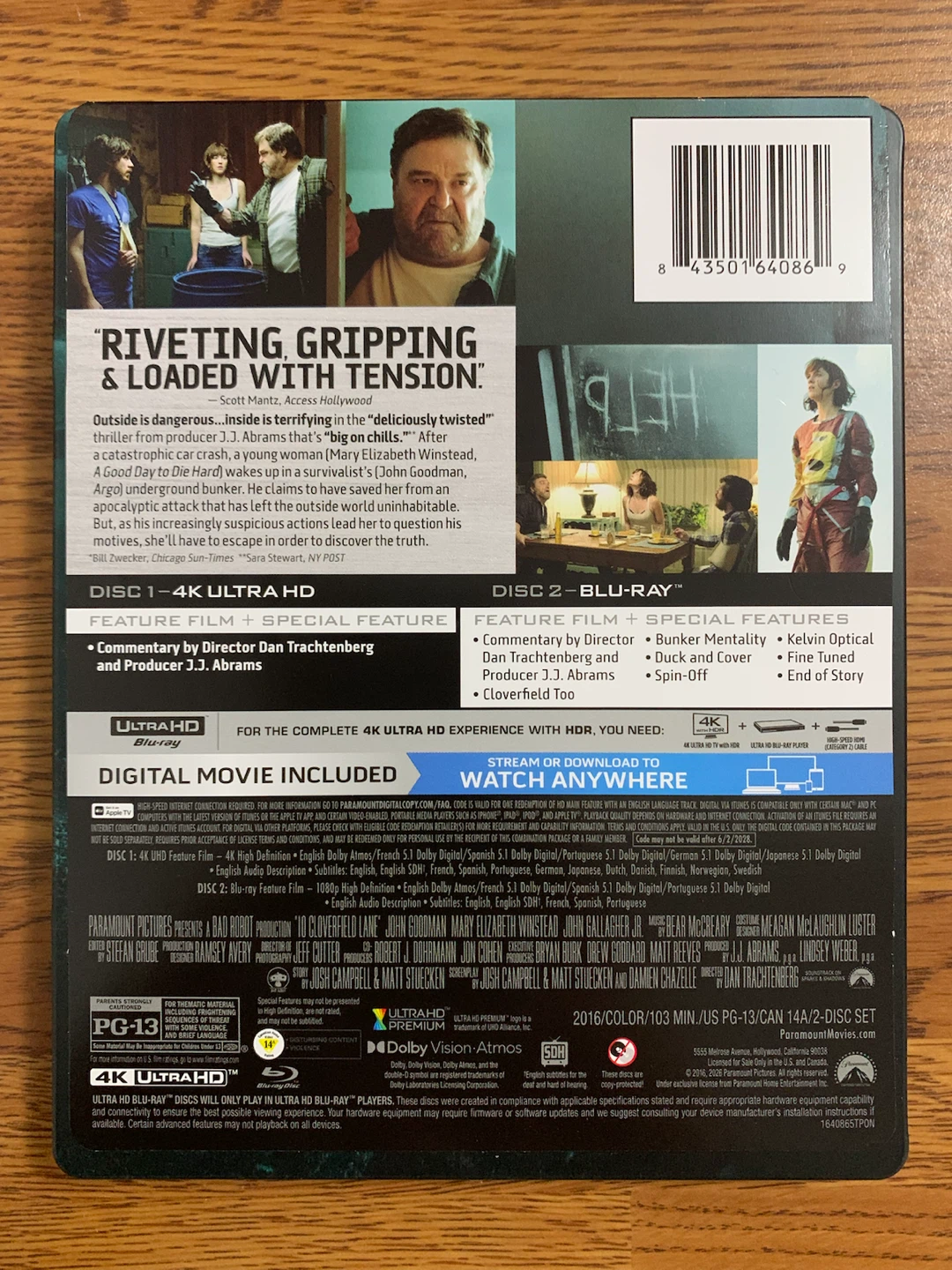 10 Cloverfield Lane (LE Steelbook) 4K UHD Blu-ray Combo Pack - photo 2