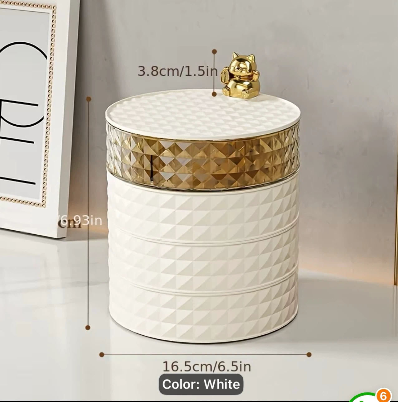 White Rotating Jewelry Organizer
