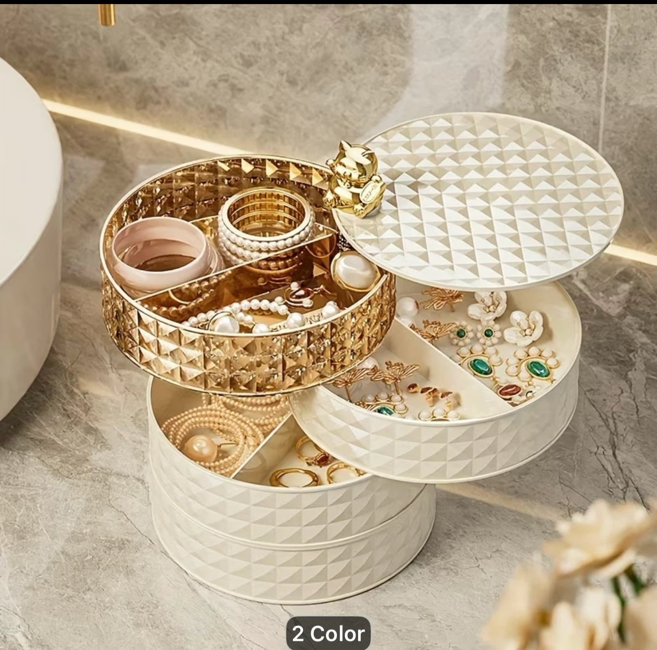 White Rotating Jewelry Organizer - photo 2