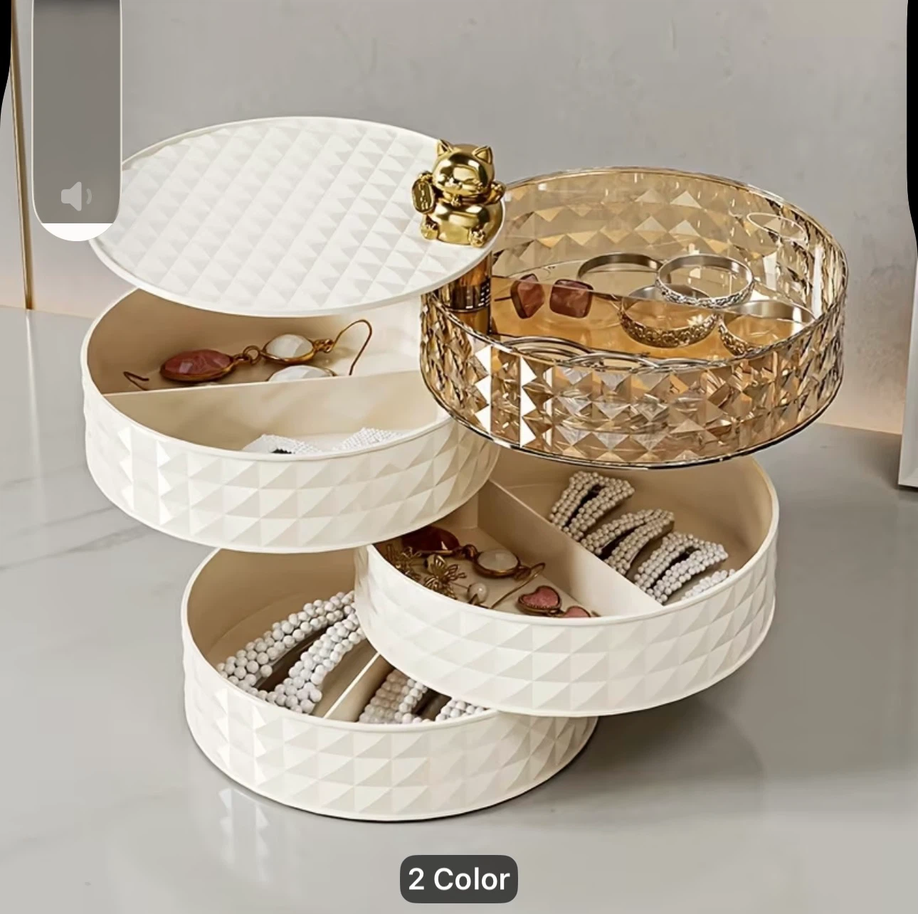 White Rotating Jewelry Organizer - photo 3