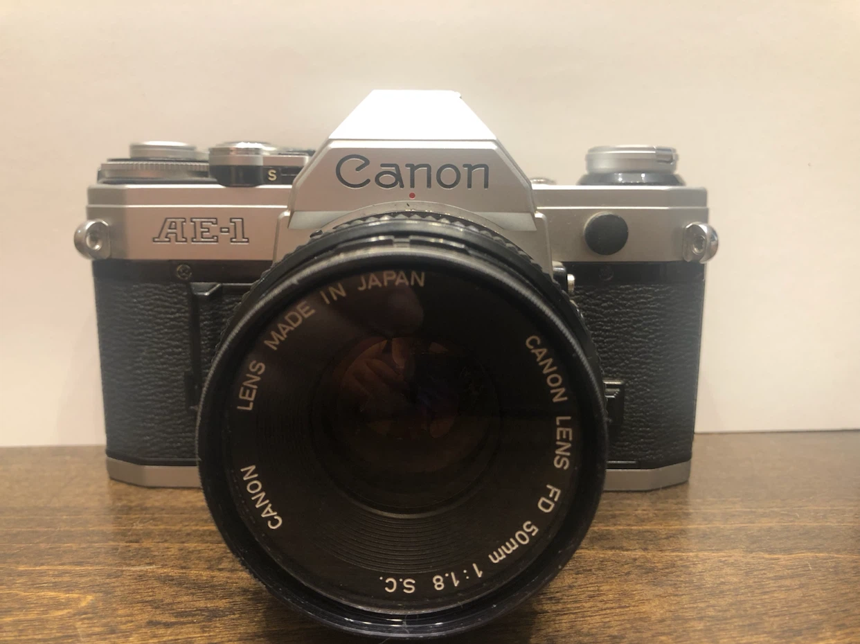 Vintage Canon AE-1 35mm Film Camera with FD 50mm 1:1.8 S.C. Lens