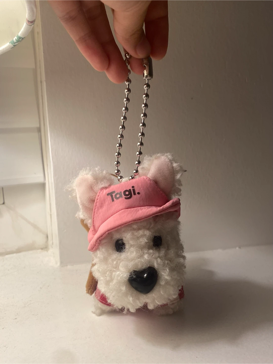 Plush dog keychain