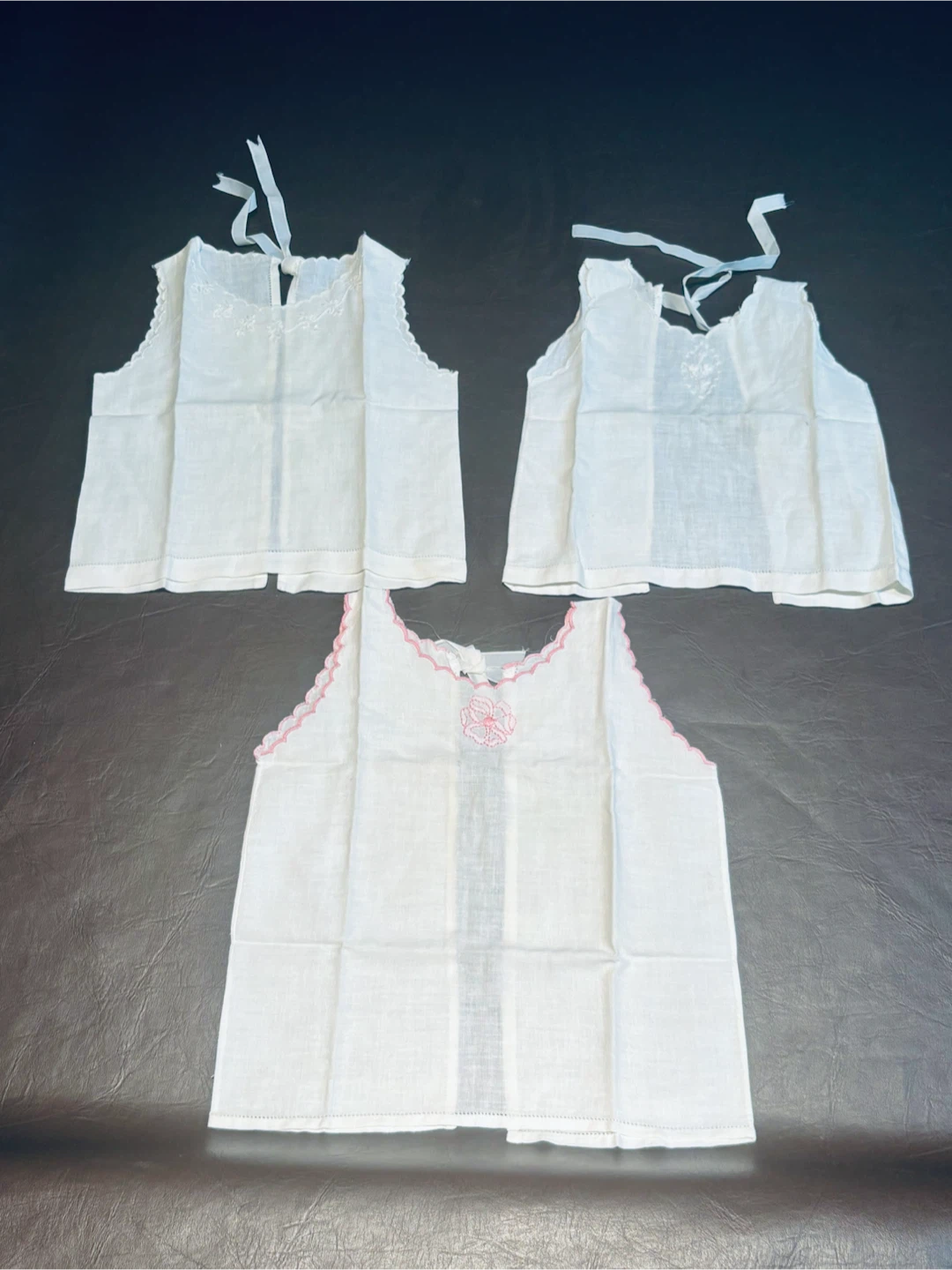 3 Hand Embroidered Baby Tank Tops