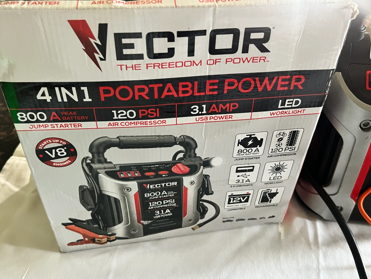 Vector 4-in-1 Portable Power Pack - Jump Starter, Air Compressor - photo 2