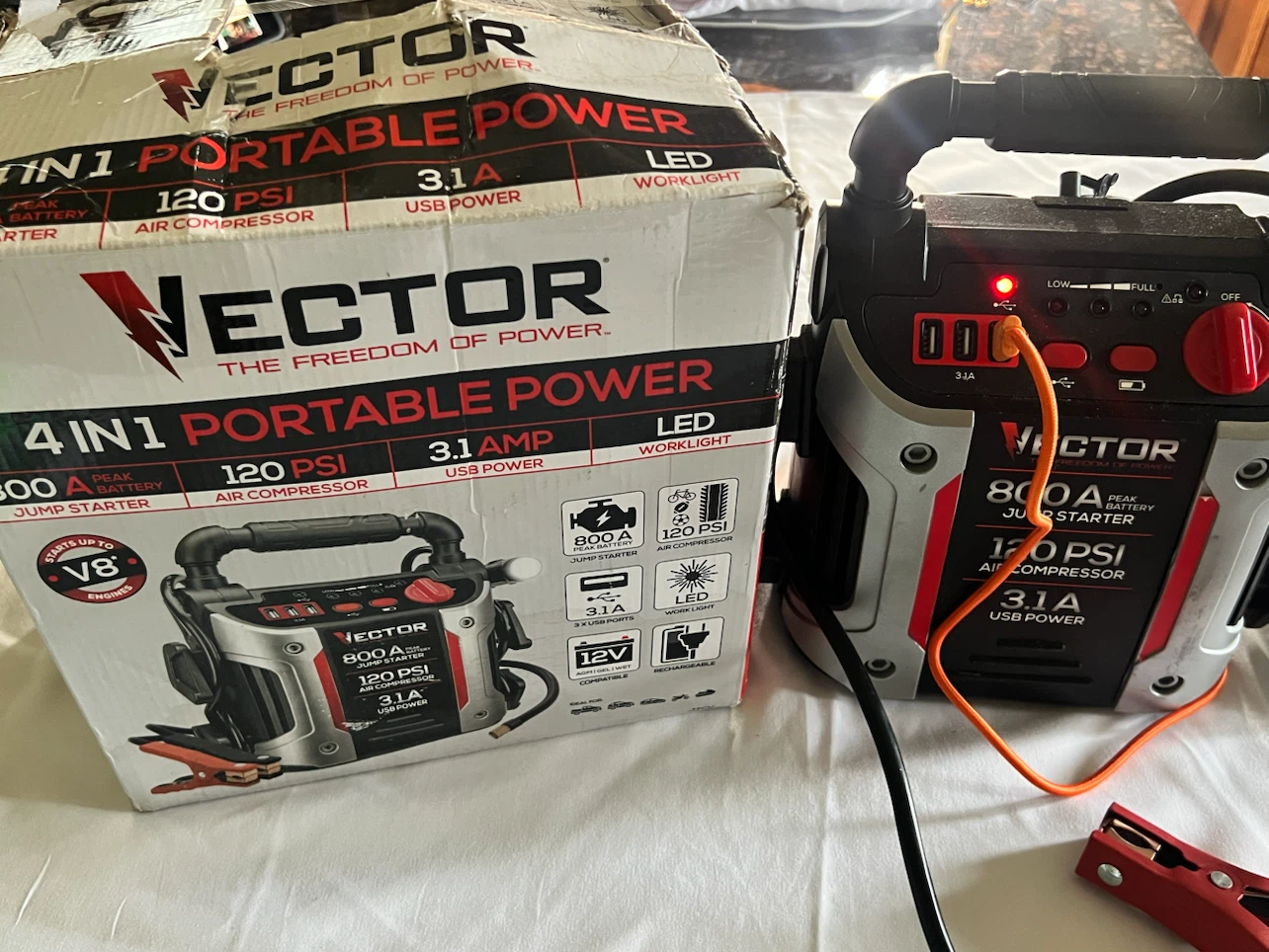 Vector 4-in-1 Portable Power Pack - Jump Starter, Air Compressor - photo 3