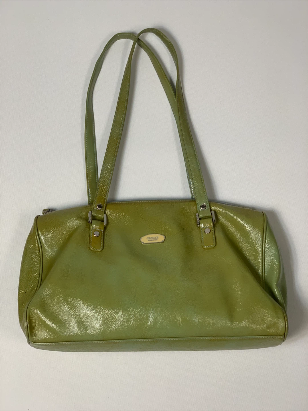 Glossy Vintage style Leather Shoulder Capacci Bag