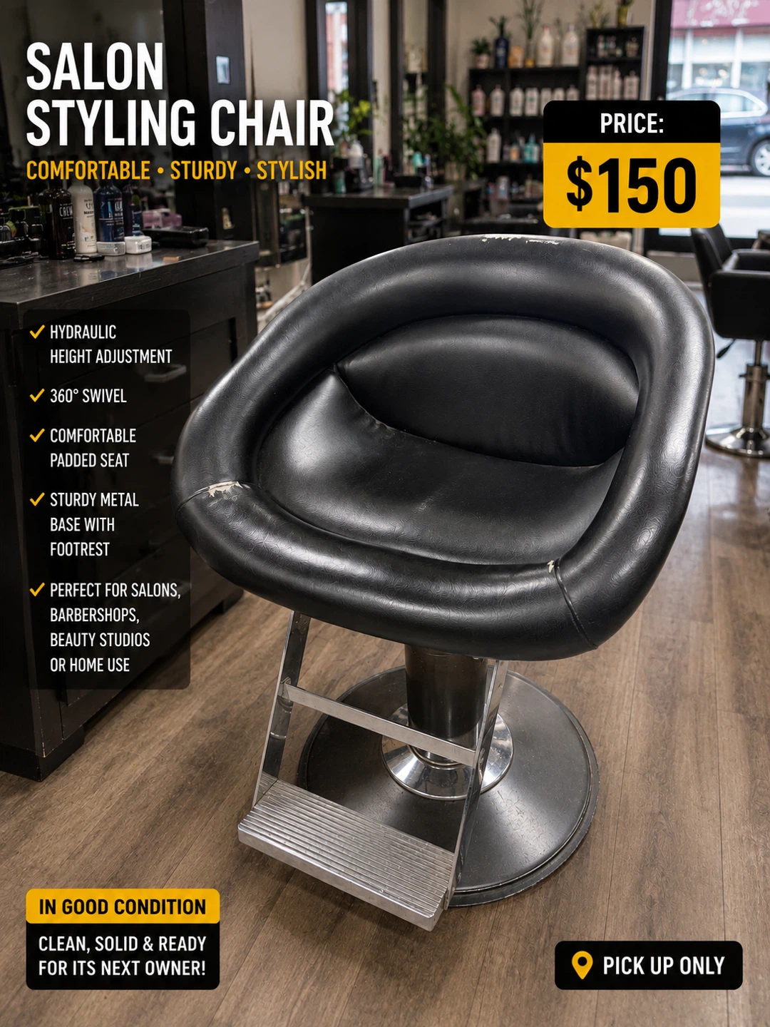 MODERN HYDRAULIC SALON STYLING CHAIR!!!!!