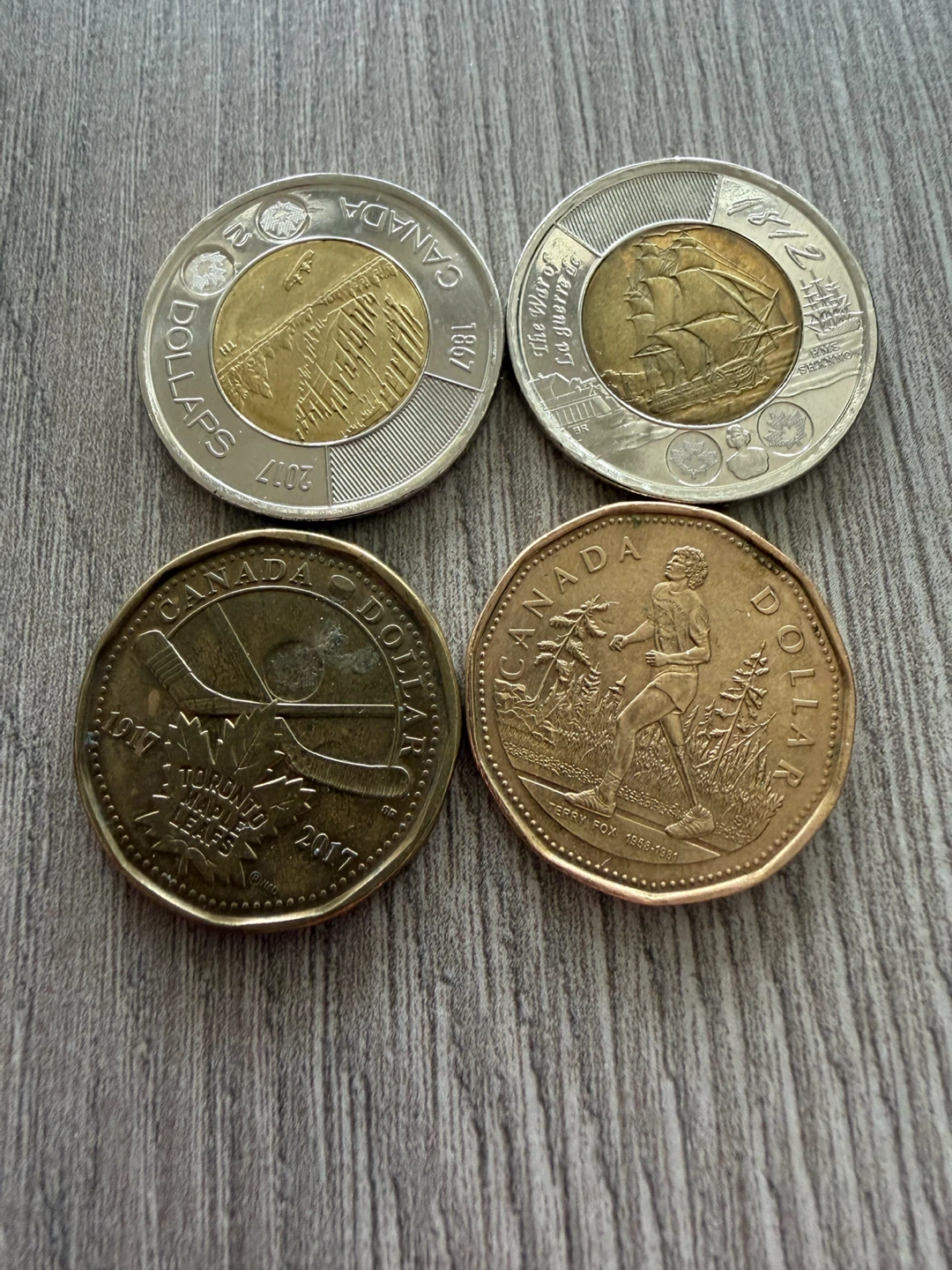 Canadian Toonie and Loonie Coins